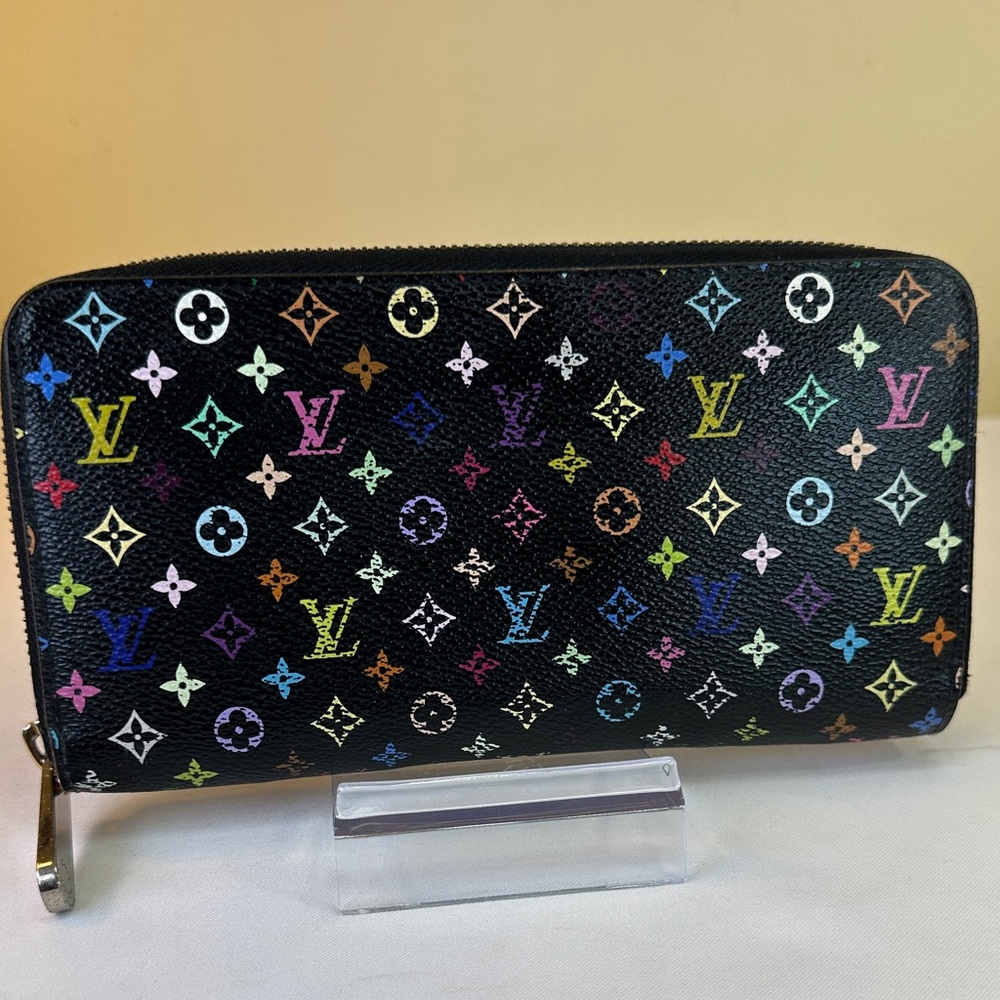 Louis Vuitton Black Multicolor Monogram Zipper Wallet